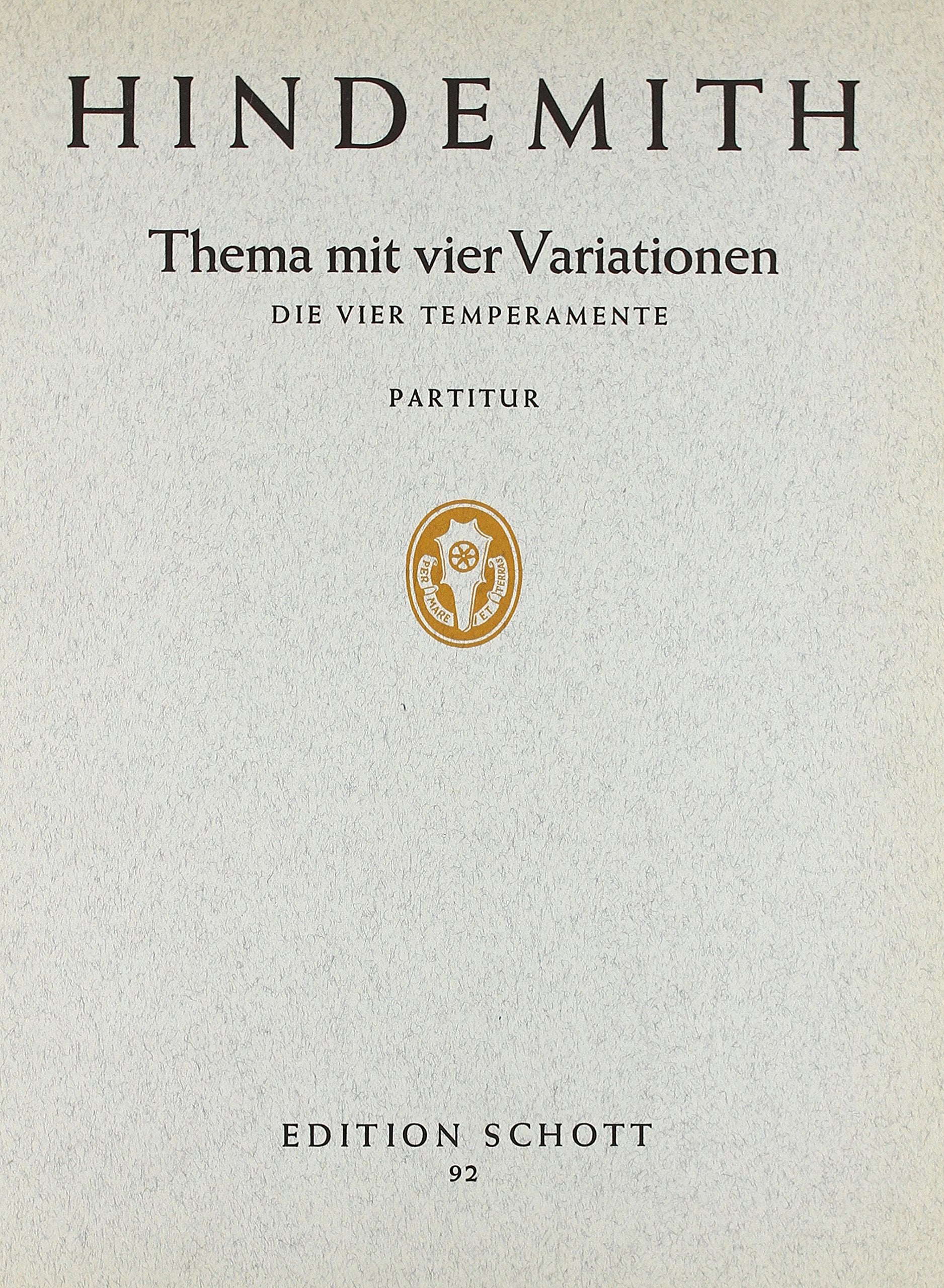 Thema mit 4 Variationen: "Die 4 Temperamente". Streichorchester und Klavier. Dirigierpartitur. Sheet Music