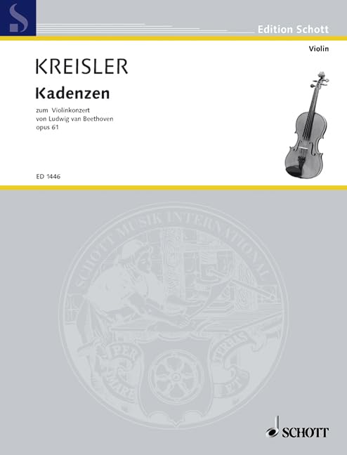 Kadenzen: zum Violin-Konzert, op. 61 von Ludwig van Beethoven. Violine.: du Concerto pour violon op. 61 de Ludwig van Beethoven. violin. (Edition Schott) Sheet Music