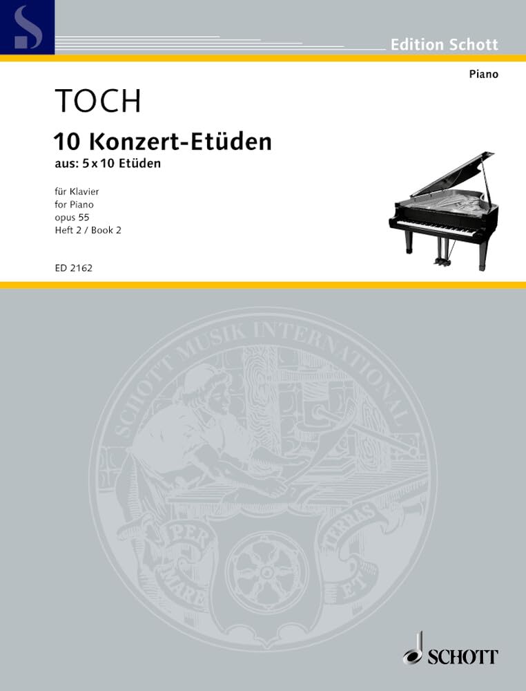 10 Konzert-Etüden: Nr. 6-10. Band 2. op. 55. Klavier. (Edition Schott) Arts & Music
