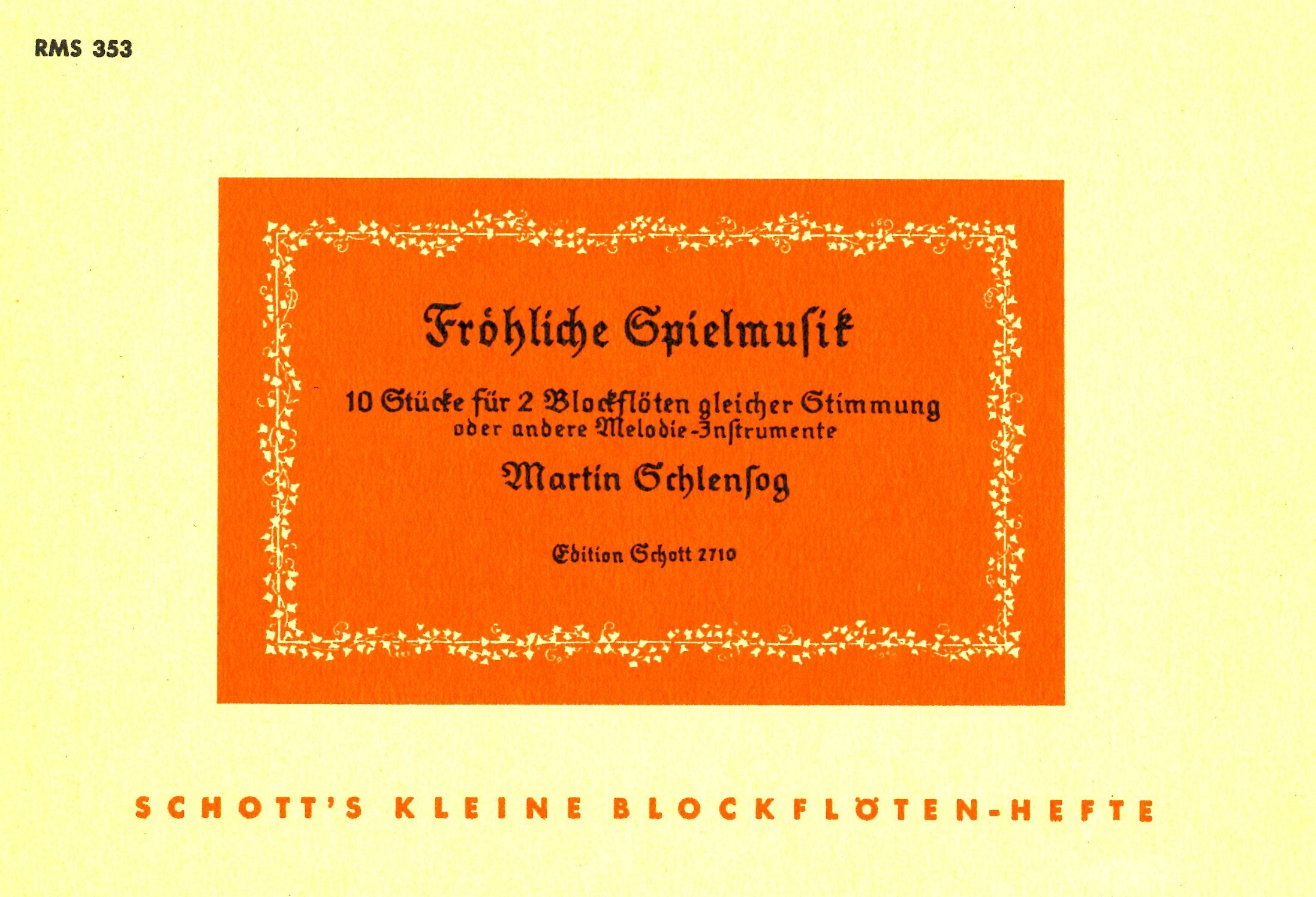 FROHLICHE SPIELMUSIK Sheet Music
