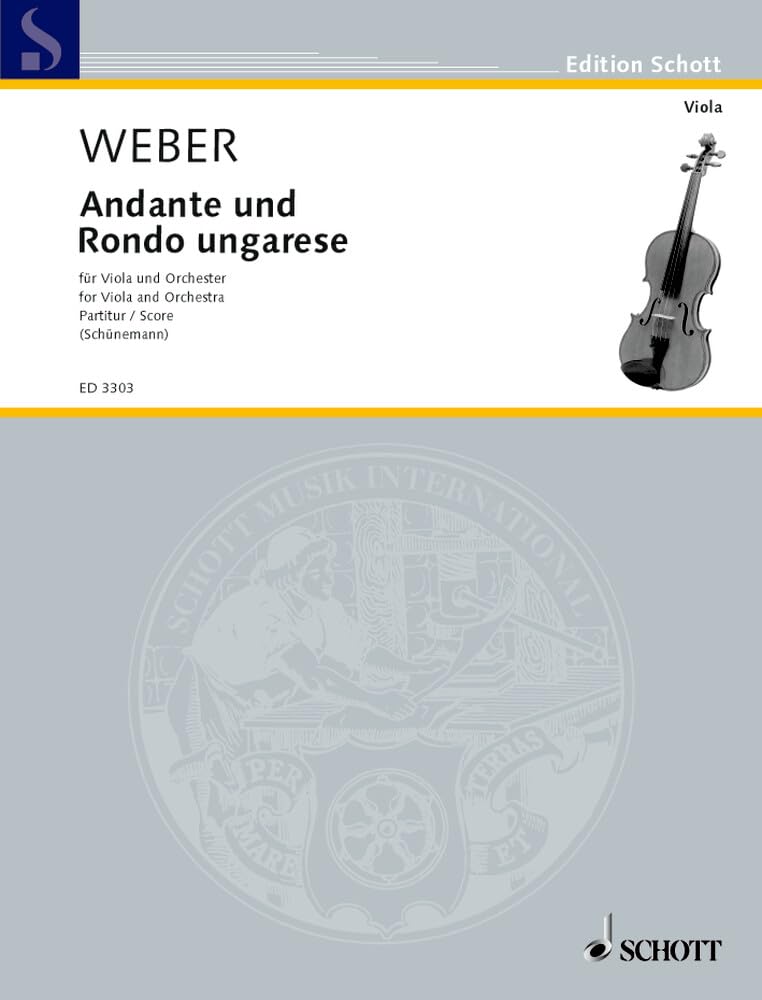 Andante und Rondo ungarese: Viola und Orchester. Partitur. (Edition Schott) Sheet Music
