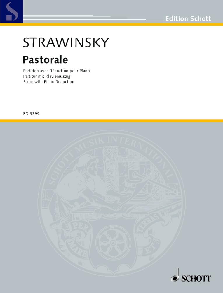 Pastorale: Lied ohne Worte für eine Stimme und vier Blasinstrumente. Sopran, Oboe, Englischhorn, Klarinette (A) und Fagott. Partitur. (Edition Schott) Sheet Music