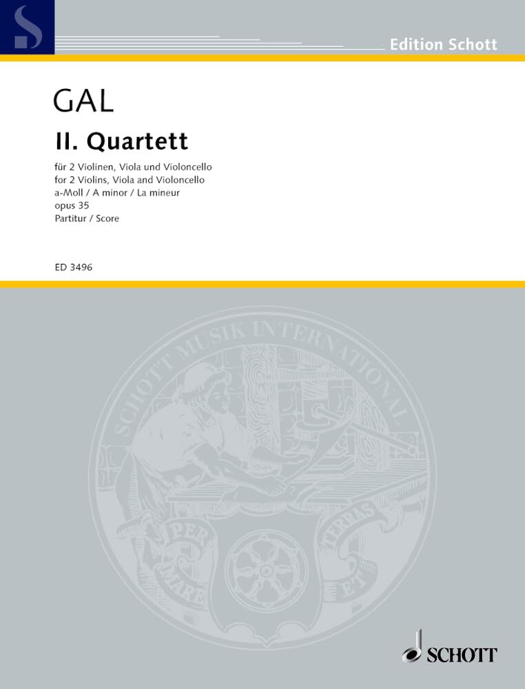 II. Quartett a-Moll: op. 35. Streichquartett. Partitur. (Edition Schott) Sheet Music
