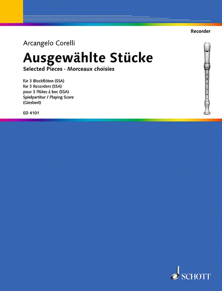 Ausgewählte Stücke: 3 Blockflöten (SSA). Spielpartitur. Sheet Music