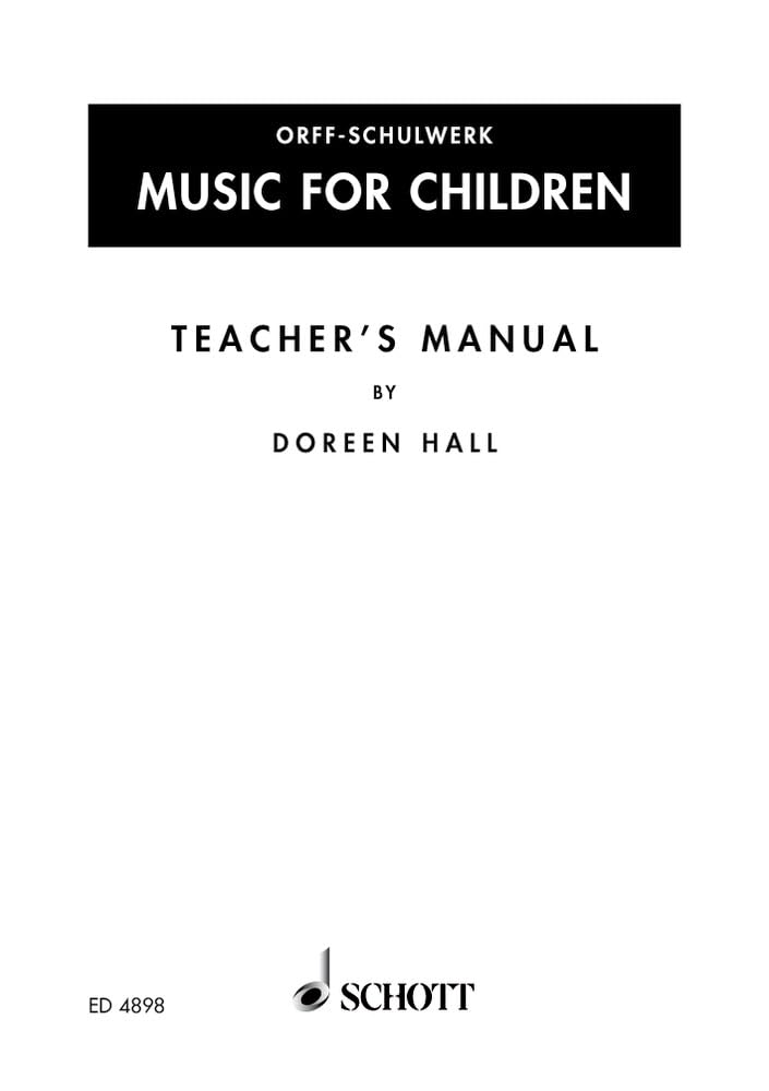Music for Children: Teacher's Manual. Lehrerband. (Orff-Schulwerk) Sheet Music