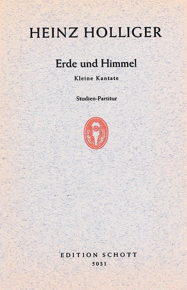 Erde und Himmel: Kleine Kantate nach Texten von Alexander Xaver Gwerder. Tenor, Flöte, Violine, Viola, Violoncello und Harfe. Tenor. Studienpartitur. Sheet Music