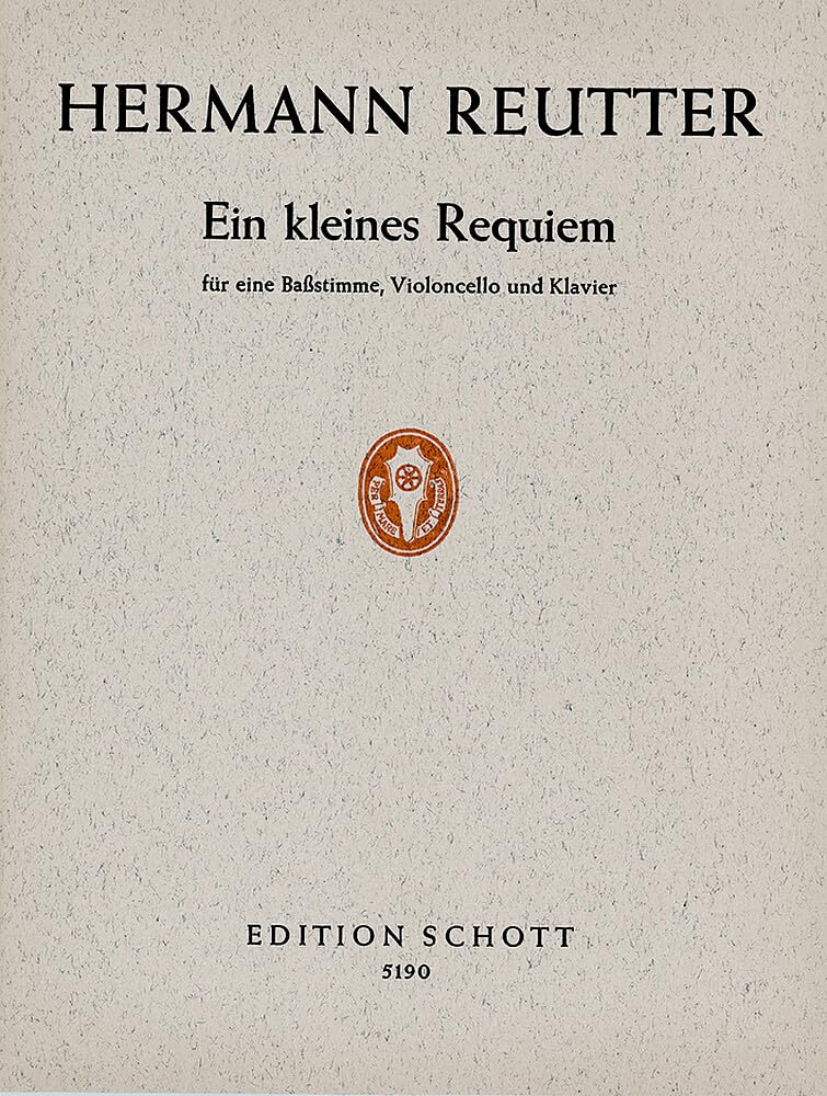 Ein kleines Requiem: auf Verse von Federico García Lorca. Bass, Violoncello und Klavier. Partitur. Sheet Music