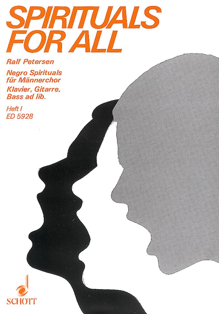 Spirituals for all: Spirituals. Heft 1. Männerchor (TTBB) und Klavier, Gitarre und Bass ad libitum. Partitur. Sheet Music