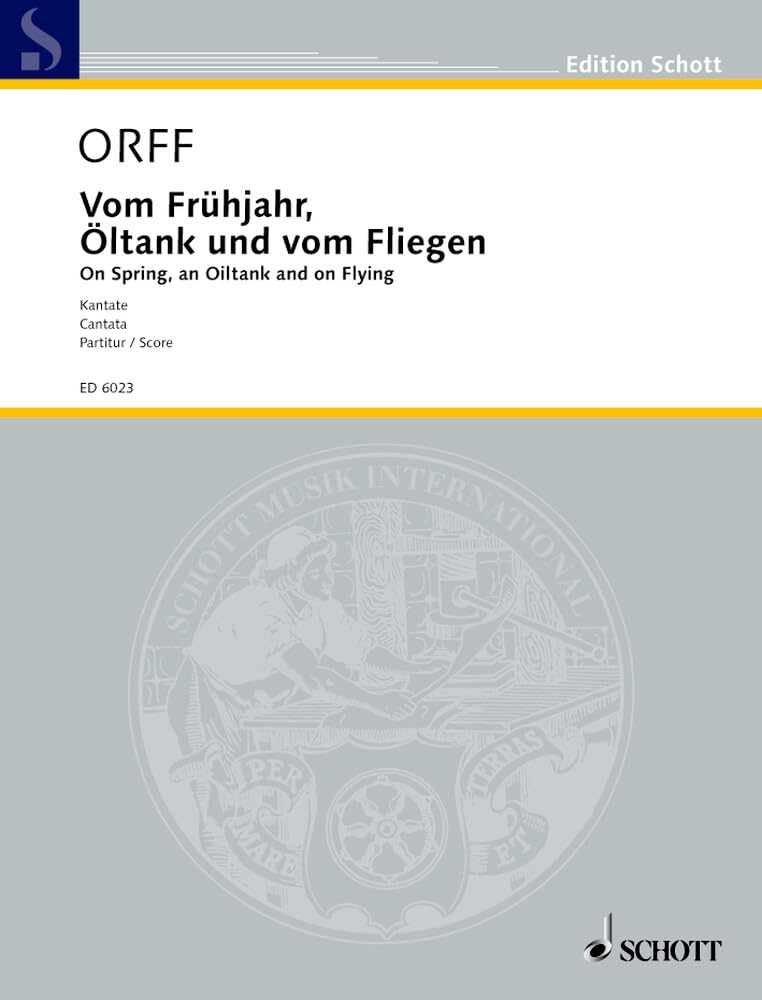 Vom Frühjahr, Öltank und vom Fliegen: Chorsätze nach Texten von Bert Brecht. gemischter Chor (SATTBB), 3 Klaviere und Schlagwerk (6-9 Spieler). Partitur. (Edition Schott) Sheet Music