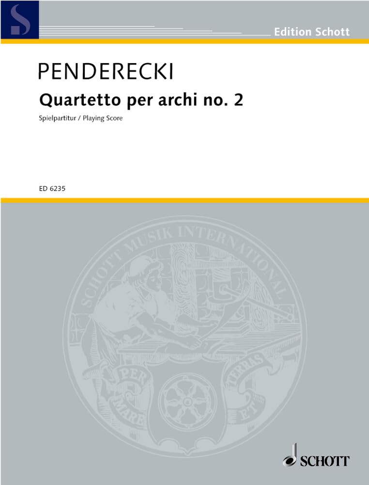 Quartetto per archi no. 2: für zwei Violinen, Viola und Violoncello. Streichquartett. Spielpartitur. (Edition Schott) Sheet Music