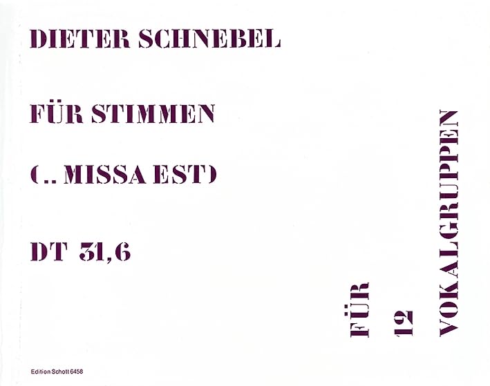 Für Stimmen (... missa est): Teil I: dt 31,6 (Urfassung). gemischter Chor (SSSAAATTTBBB). Partitur. Sheet Music
