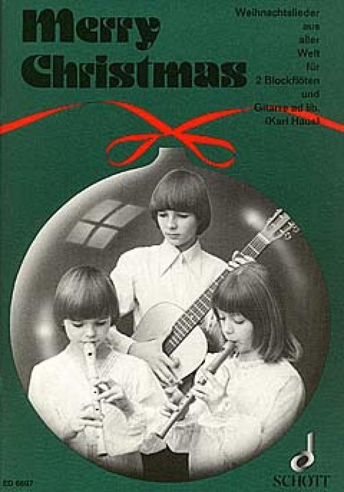Merry Christmas: Weihnachtslieder aus aller Welt. 2 Melodie-Instrumente (Blockflöten: SS/SA); Gitarre ad libitum. Spielpartitur. Sheet Music