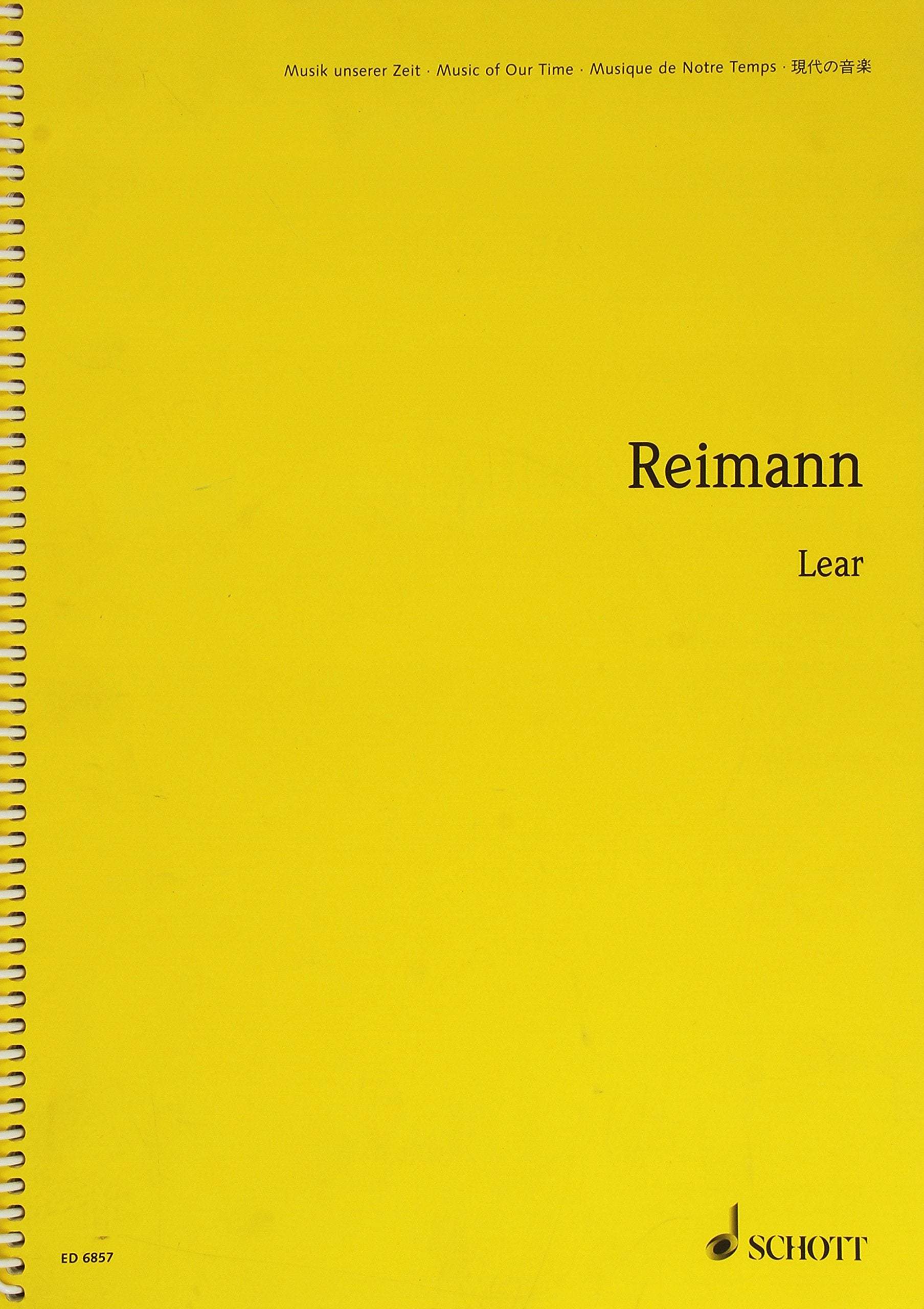 Lear: Oper in 2 Teilen nach William Shakespeare. Solostimmen, Sprecher, Chor und Orchester. Studienpartitur. (Musik unserer Zeit) Arts & Music