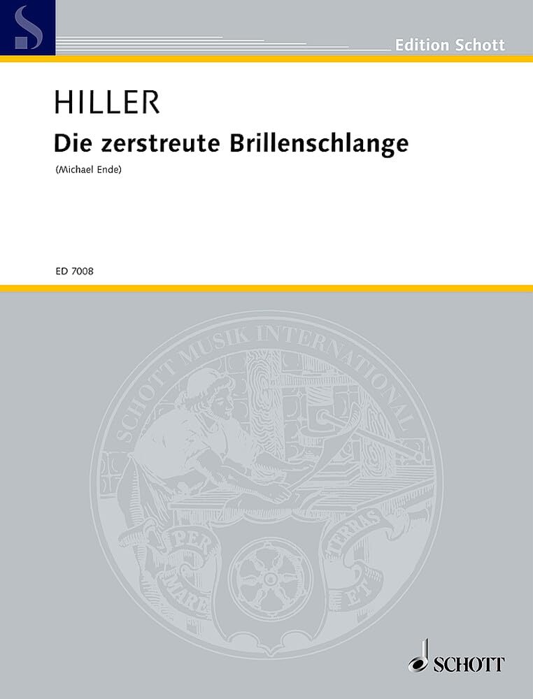 Die zerstreute Brillenschlange: Diminuendo für einen Erzähler, einen Klarinettisten und Bordun. Erzähler, Klarinette und Bordun (Violoncello und ... Singstimmen). Spielpartitur. (Edition Schott) Sheet Music