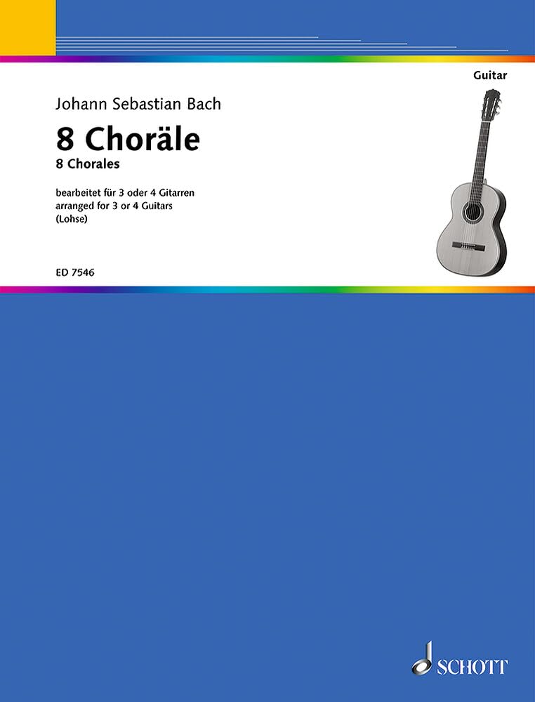 8 Choräle: 3-4 Gitarren. Partitur und Stimmen. (Kreidler Gitarren-Studio) Sheet Music