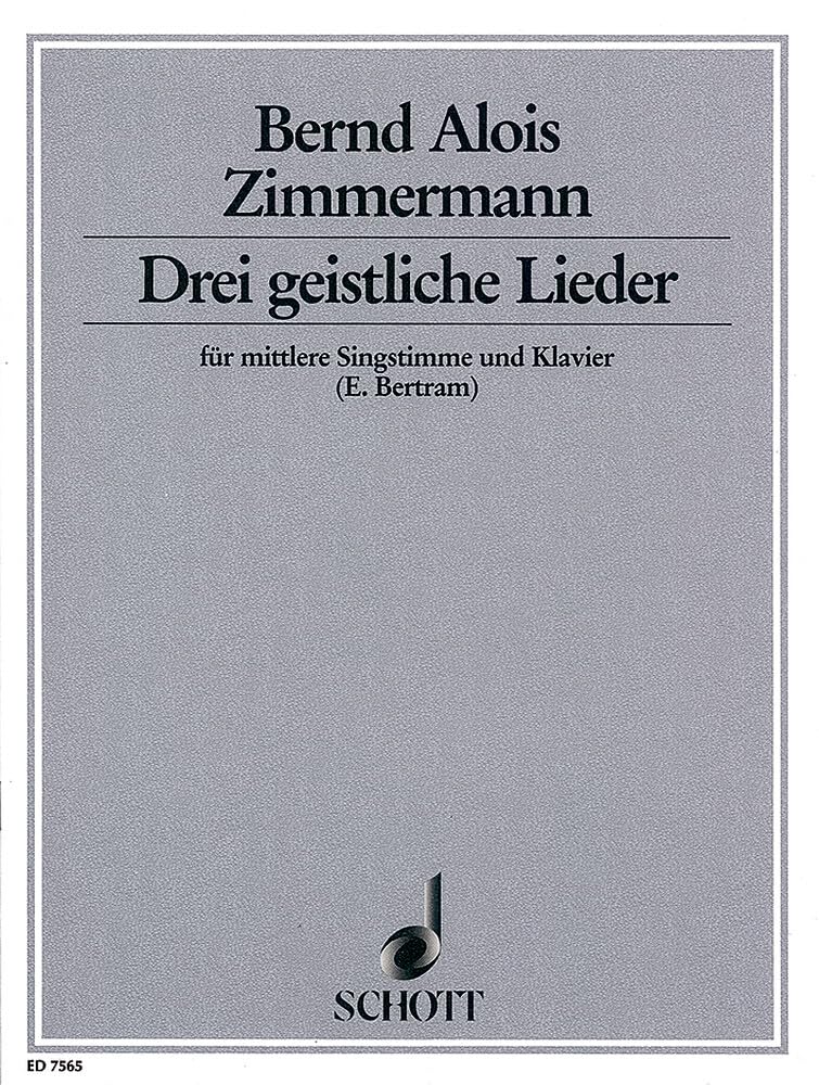 Drei geistliche Lieder: Texte von Ernst Bertram. mittlere Singstimme und Klavier. mittel. Sheet Music