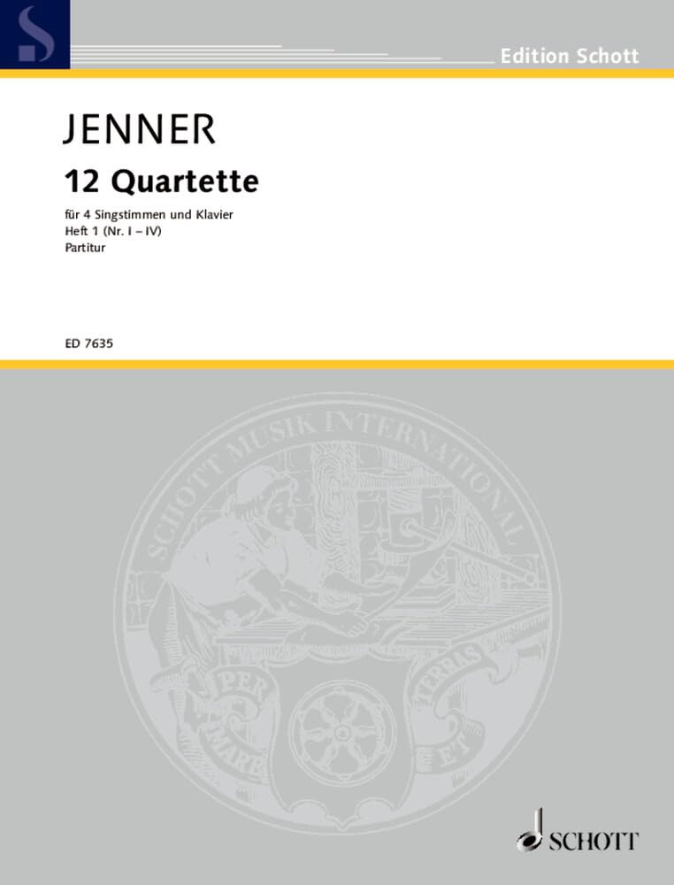Zwölf Quartette: aus dem Toskanischen. Heft 1. 4 Singstimmen (SATB) mit Klavier. Partitur. (Edition Schott) Sheet Music