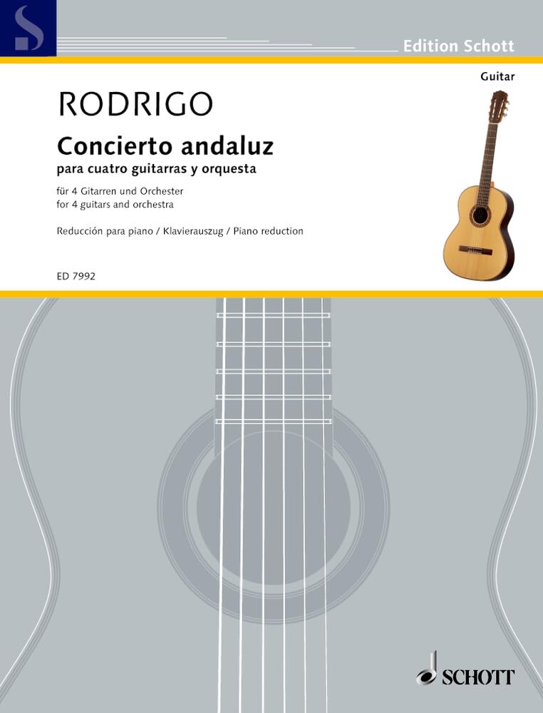 Concierto andaluz: 4 Gitarren und Orchester. Klavierauszug mit Solostimmen. (Edition Schott) Sheet Music