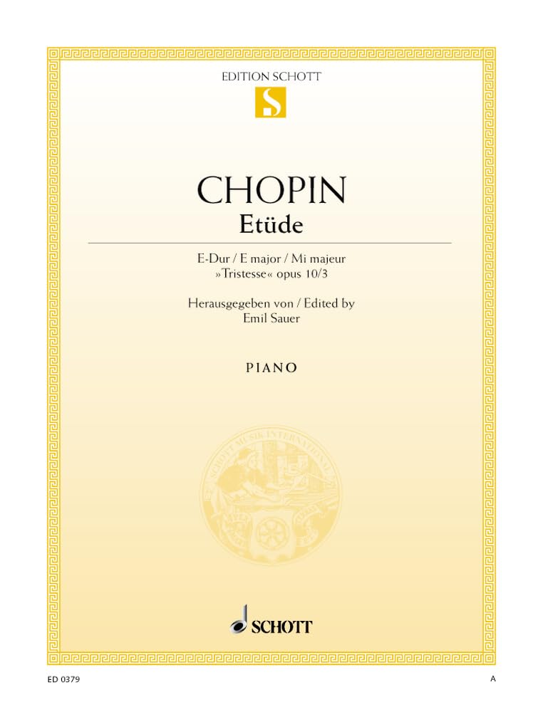 Etüde E-Dur: "Tristesse". op. 10/3. Klavier. (Edition Schott Einzelausgabe) Sheet Music