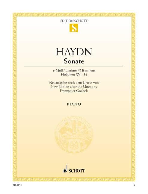 Sonata E minor: nach dem Urtext. Hob. XVI:34. piano. Sheet Music