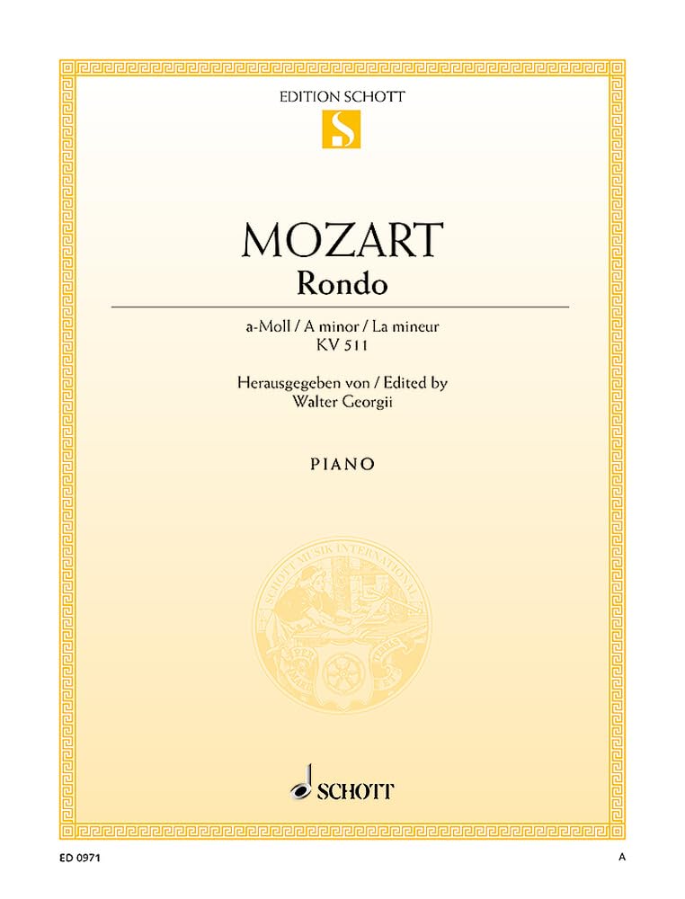 Rondo a-Moll: KV 511. Klavier. (Edition Schott Einzelausgabe) Sheet Music