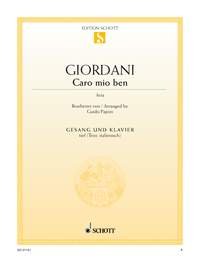 Caro mio ben: Aria. low voice and piano. grave. Sheet Music