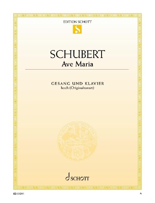 Ave Maria Op.52/6 - VxH/Po: from Walter Scott's "Fräulein vom See". op. 52/6. D 839. high voice and piano. aiguë. Sheet Music