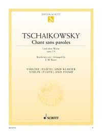 Chant sans paroles: op. 2/3. violin (flute) and piano. Sheet Music