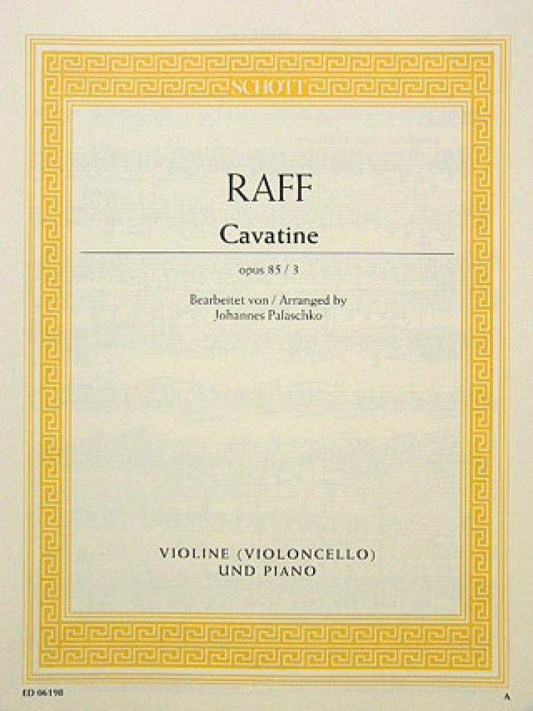 Cavatine: op. 85/3. violin (cello) and piano. Sheet Music
