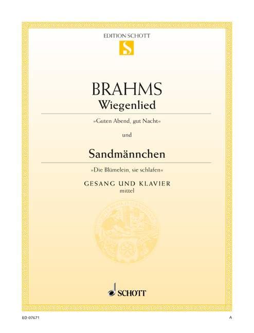Wiegenlied / Sandmännchen: F major / G major. medium voice and piano. moyenne. book