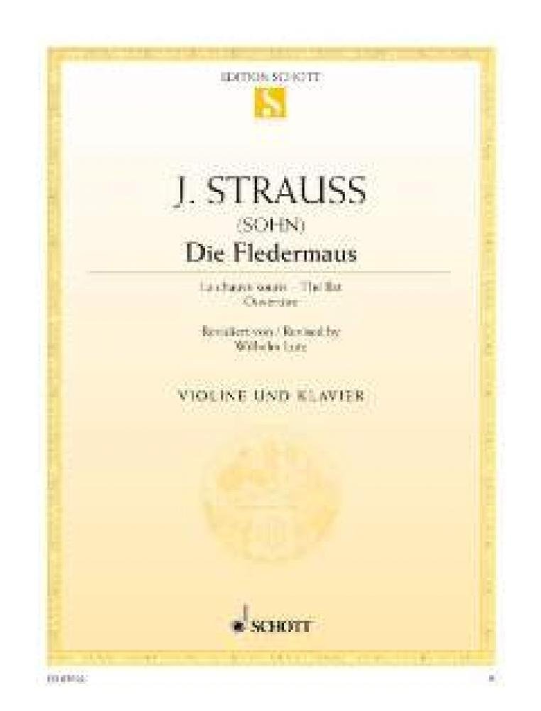 Die Fledermaus: Overture. violin and piano. Sheet Music