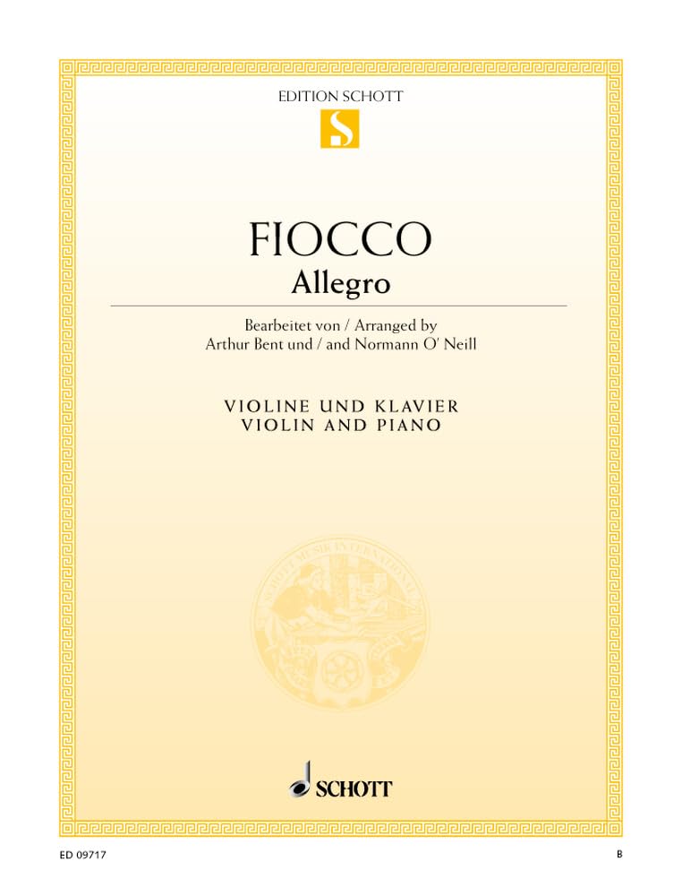 Allegro: violin and piano. book