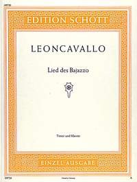 Vesti la giubba: from "Pagliacci". tenor and piano. ténor. Sheet Music