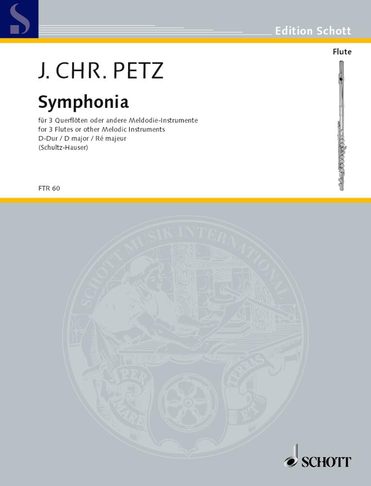 Symphonia à 3 Flutes traversières: 3 Flöten (Streicher, Oboen). (Edition Schott) Sheet Music