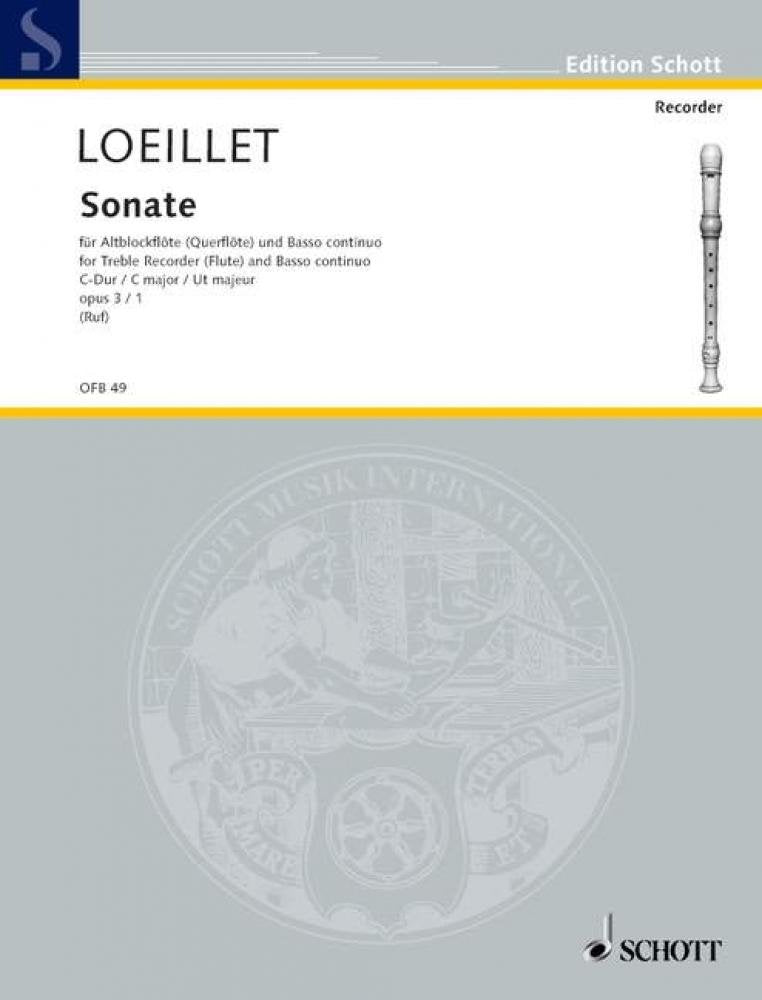 Six Sonatas: No. 1 C major. op. 3. treble recorder (flute, oboe, violin) and basso continuo; cello/viola da gamba ad libitum. Arts & Music