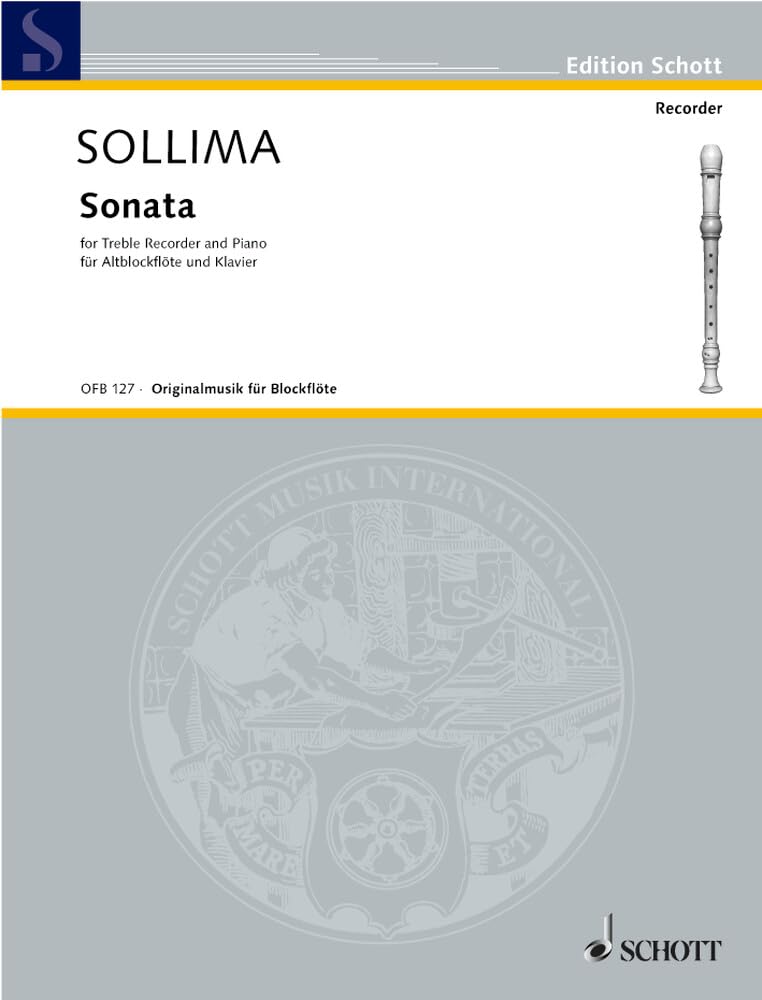 Sonata: Alt-Blockflöte und Klavier. (Edition Schott) Sheet Music