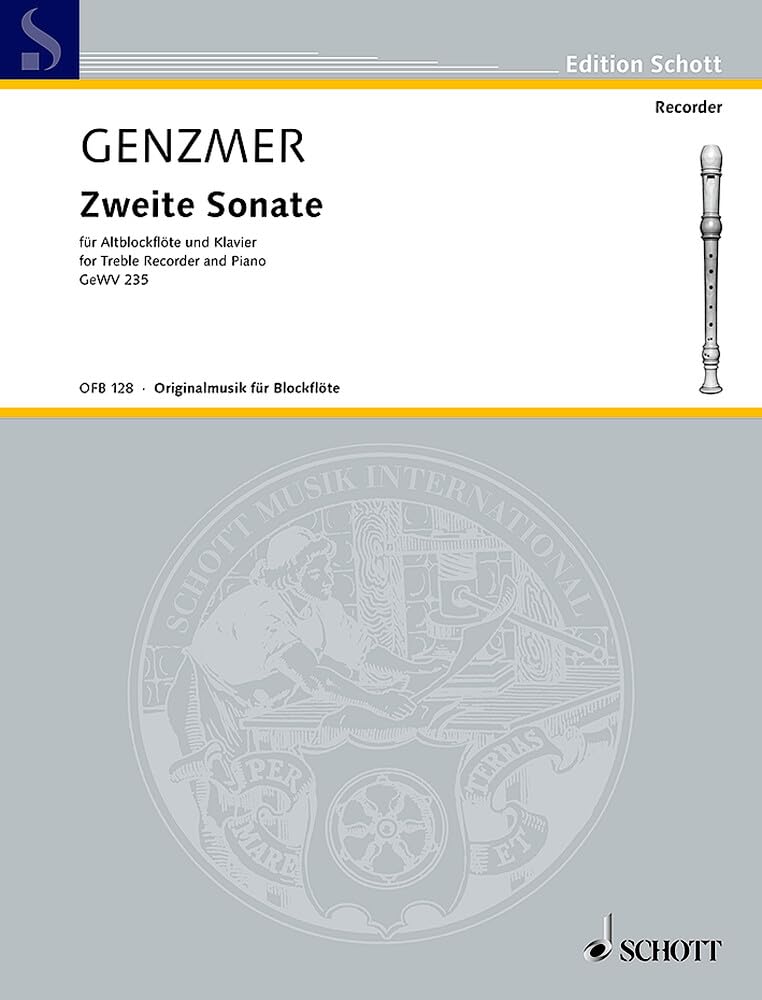 Zweite Sonate: GeWV 235. Alt-Blockflöte und Klavier. (Edition Schott) Sheet Music