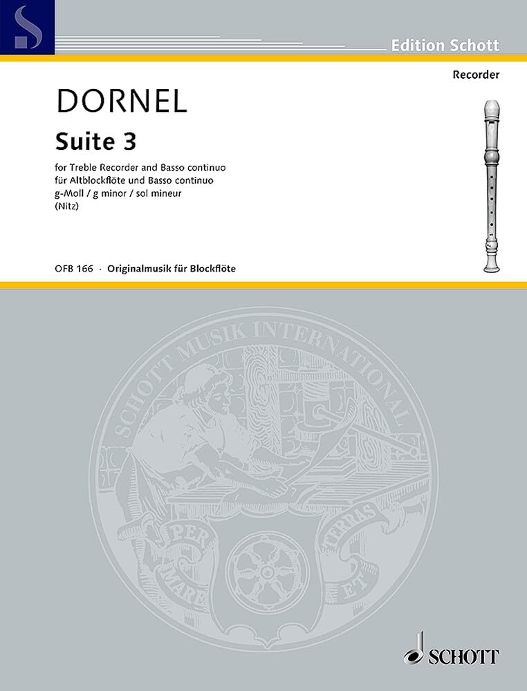 Suite 3 g-Moll: Alt-Blockflöte und Basso continuo. (Edition Schott) Sheet Music