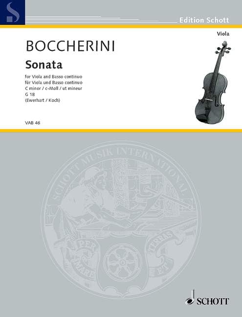 Sonata c-Moll: G 18. Viola und Basso continuo. (Edition Schott) Sheet Music