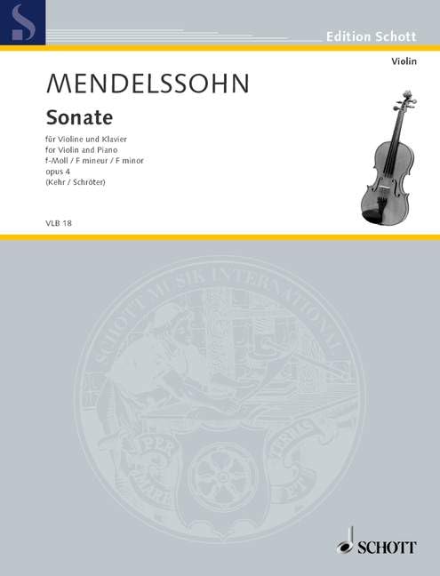 Sonate f-Moll: op. 4. Violine und Klavier.: op. 4. violin and piano. (Edition Schott) Sheet Music