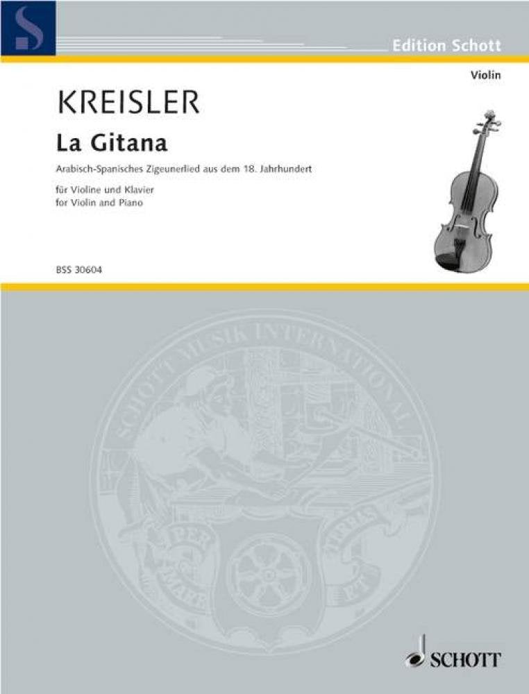 La Gitana: Arabisch-spanisches Zigeunerlied aus dem 18. Jahrhundert. No. 8. violin and piano. Sheet Music