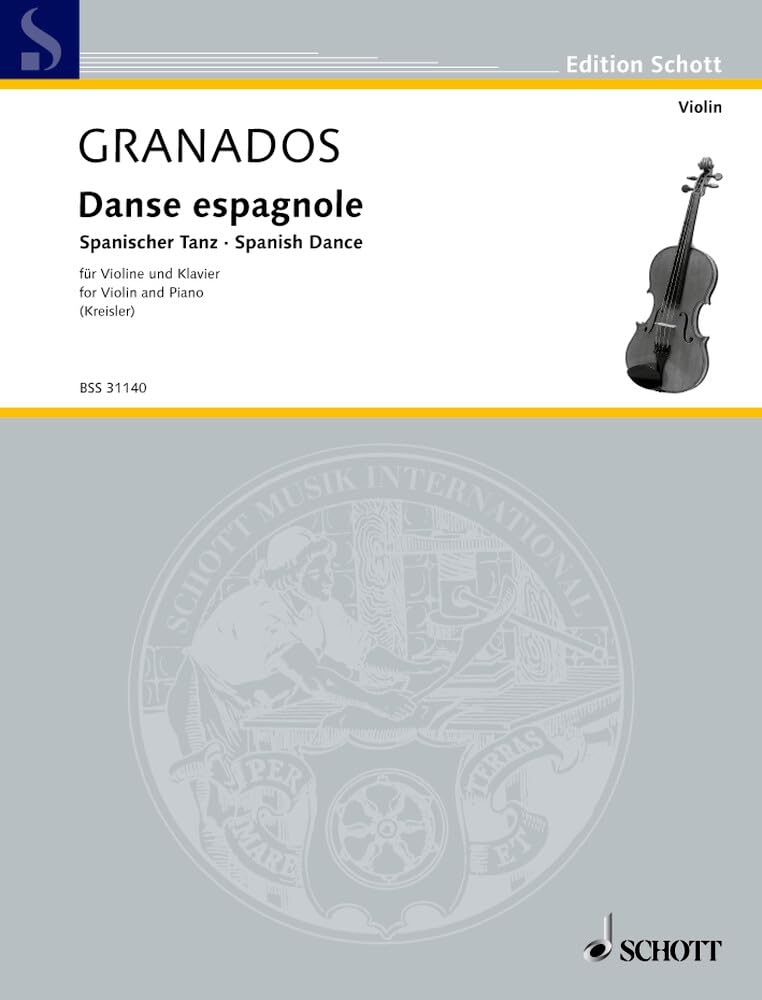 Danse espagnole: Spanischer Tanz. Nr. 8. Violine und Klavier. (Edition Schott) Sheet Music