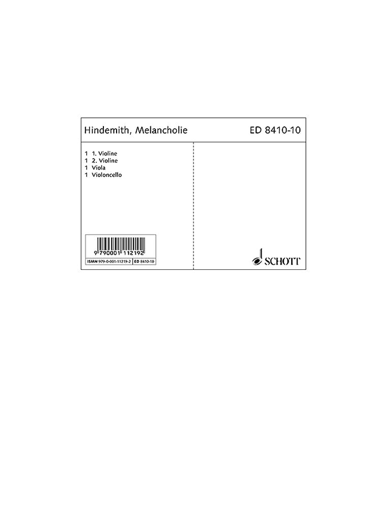 Melancholie: 4 Lieder. op. 13. tiefe Frauenstimme und Streichquartett. Stimmensatz. Sheet Music