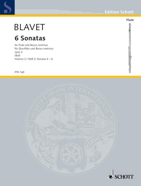 Six Sonatas: op. 2/4-6. flute and basso continuo. Sheet Music