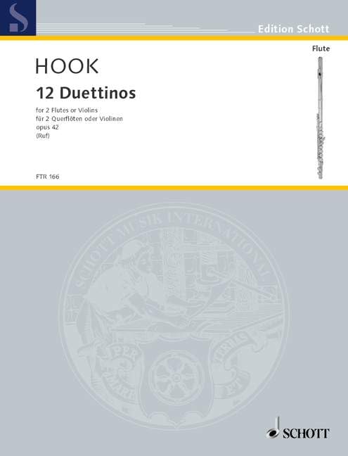 12 Duettinos: op. 42. 2 Flöten (Violinen). Spielpartitur.: op. 42. 2 flutes (violins). Partition d'exécution. (Edition Schott) Sheet Music
