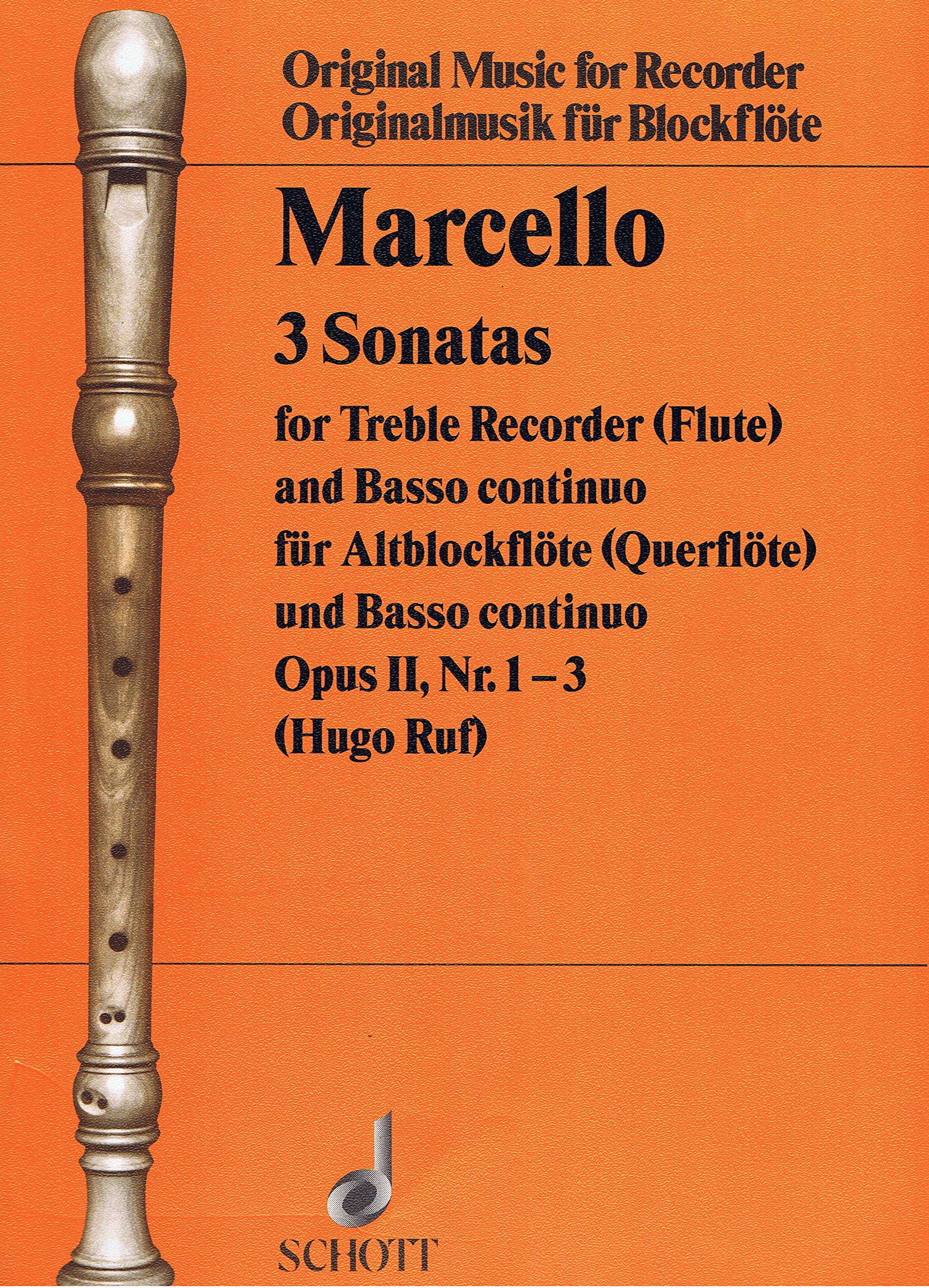 3 Sonatas: No. 1-3. op. 2. treble recorder (flute) and basso continuo. book