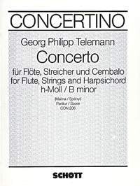 Concerto h-Moll: Flöte, Streicher und Cembalo. Partitur. (Concertino) Sheet Music