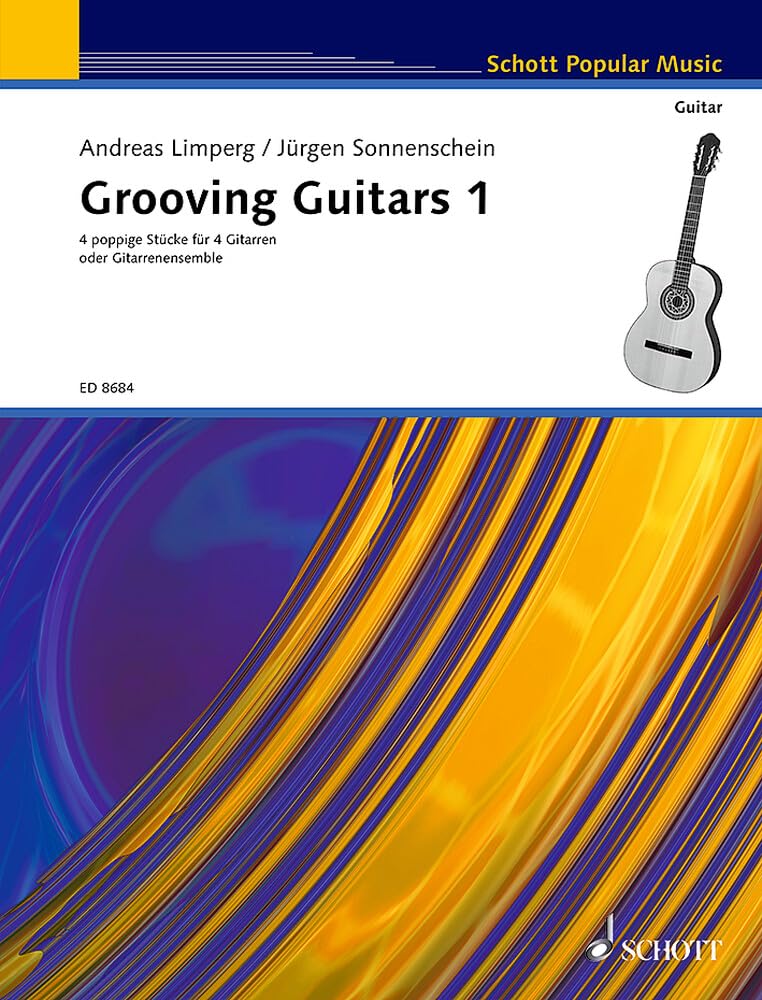 Grooving Guitars: Vier poppige Stücke. Band 1. 4 Gitarren. Partitur und Stimmen. Sheet Music