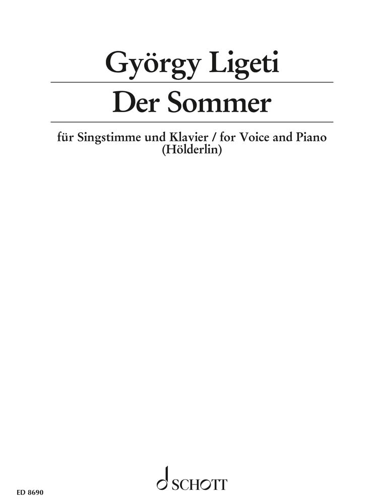 Der Sommer: nach Friedrich Hölderlin. Singstimme und Klavier. hoch. Sheet Music