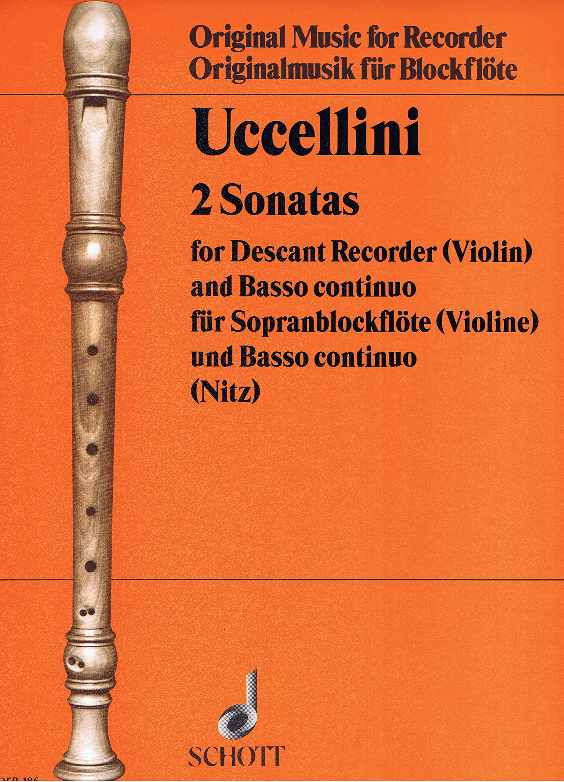 2 Sonaten: Sopran-Blockflöte (Violine) und Basso continuo. (Edition Schott) Sheet Music